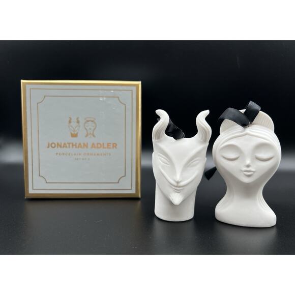 Jonathan Adler Other - Jonathan Adler Naughty Nice Christmas Ornament Set Holiday White Figurines
